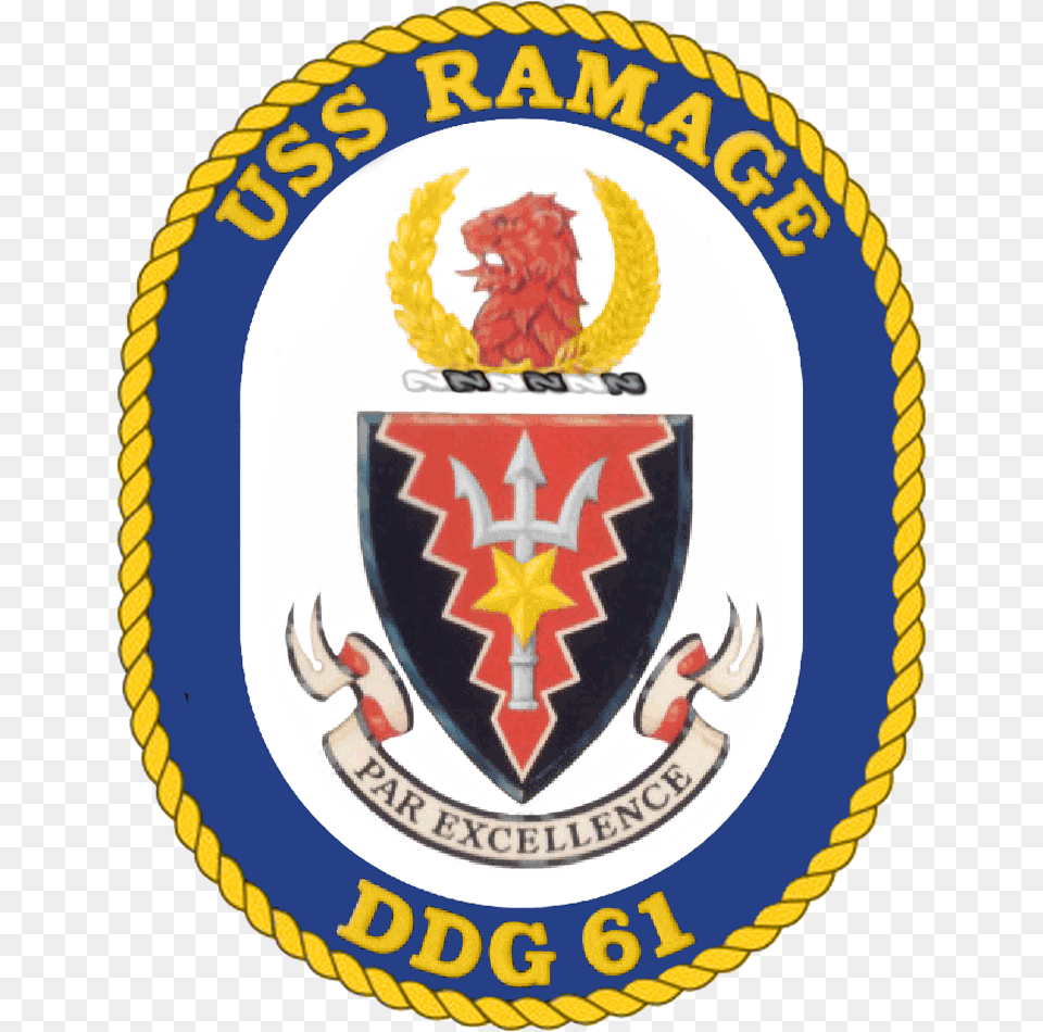 Uss Ramage Crest Uss Ramage, Badge, Logo, Symbol, Emblem Free Png Download