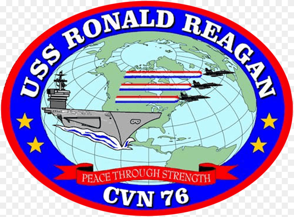 Uss Ronald Reagan Coa Uss Ronald Reagan Cvn 76 Logo, Person, Symbol Free Transparent Png