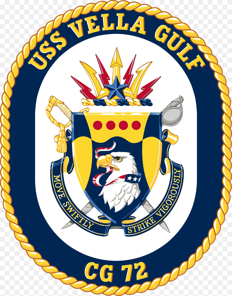 Uss Vella Gulf Cg 72 Crest Uss Vella Gulf Crest, Badge, Emblem, Logo, Symbol Free Png Download