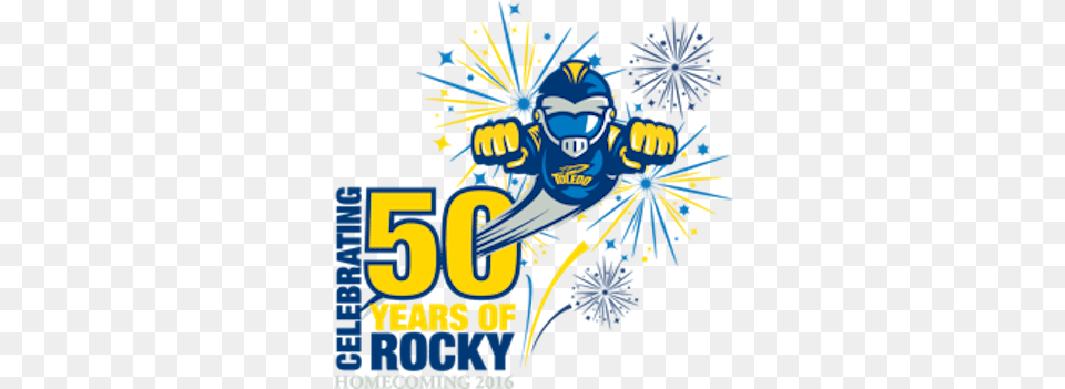 Ut To Celebrate Rockyu0027s 50th Birthday Toledo Rockets, Art, Graphics, Person, Advertisement Png Image