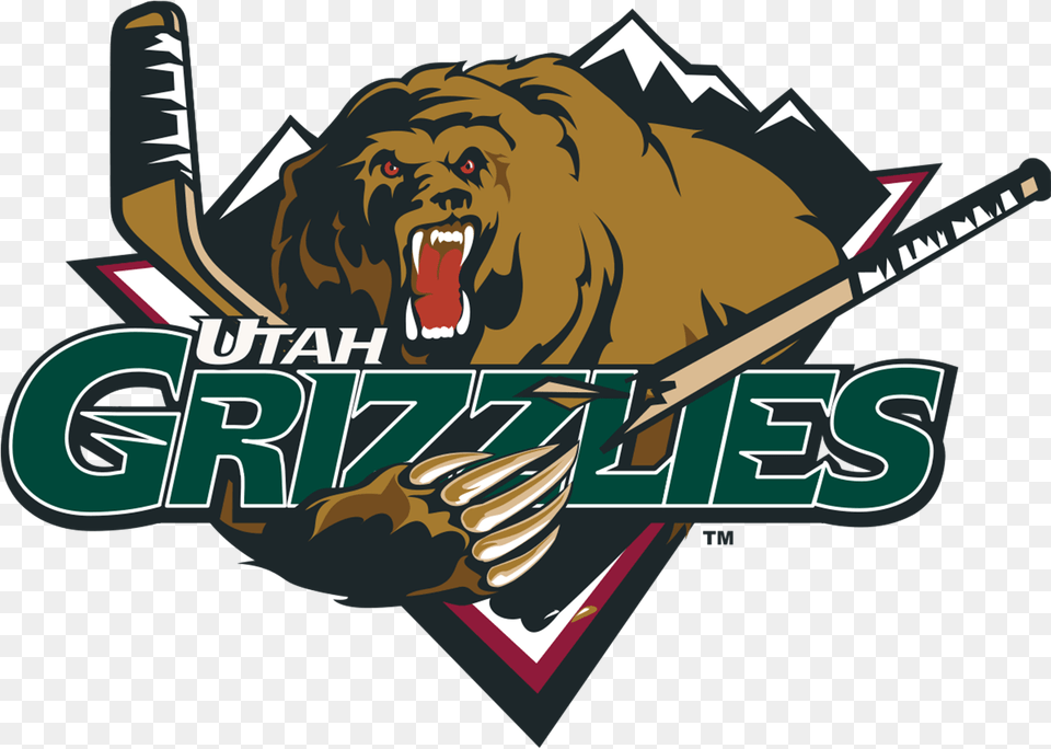 Utah Grizzlies Logo And Symbol Meaning Utah Grizzlies Hockey Logo, Animal, Mammal Png Image