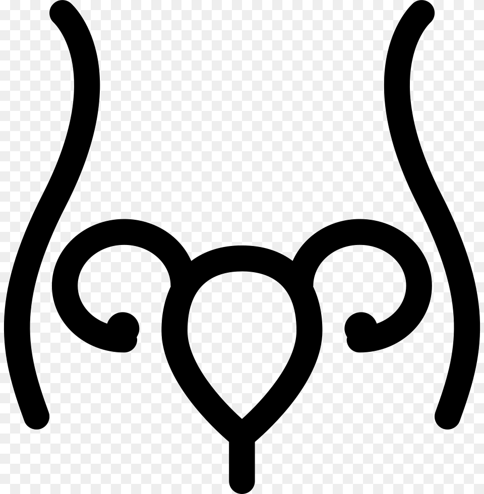 Uterus And Fallopian Tube Inside Woman Body Outline Icon, Stencil, Accessories, Glasses, Sticker Png Image