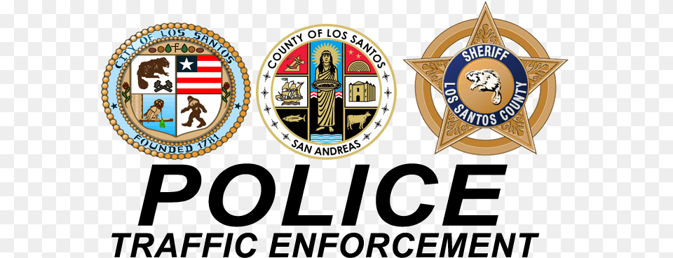 Util Sign 2 San Andreas Police Logo, Badge, Emblem, Symbol, Person Png