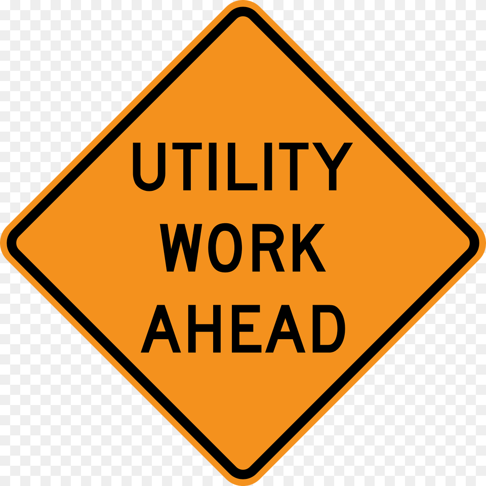 Utility Work In Road Clipart, Sign, Symbol, Road Sign Png Image