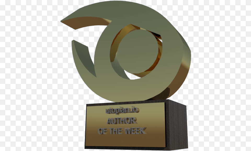 Utopian Io Gold Plaque Perspective Trophy, Animal, Fish, Sea Life, Shark Free Transparent Png