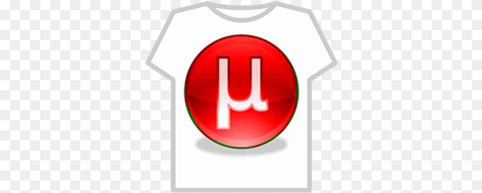 Utorrent Logo Rouge Roblox T Shirt Youtuber, Clothing, T-shirt, Sign, Symbol Free Transparent Png