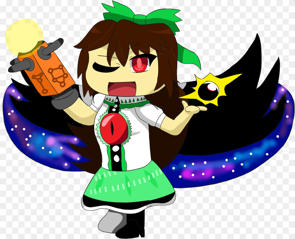 Utsuho Reiuji Chibi Cartoon, Baby, Person, Face, Head Free Png Download