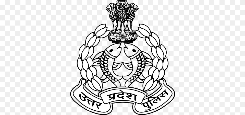 Uttar Pradesh Police Up Police Logo Logo Of Up Police, Emblem, Stencil, Symbol, Accessories Free Png