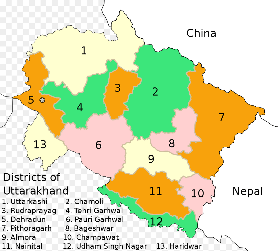 Uttarakhand Tourist Guide Map, Atlas, Chart, Diagram, Plot Free Png