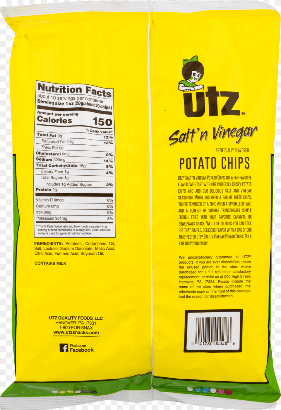 Utz Potato Chips Salt39n Vinegar 1 Oz, Advertisement, Book, Poster, Publication Free Png