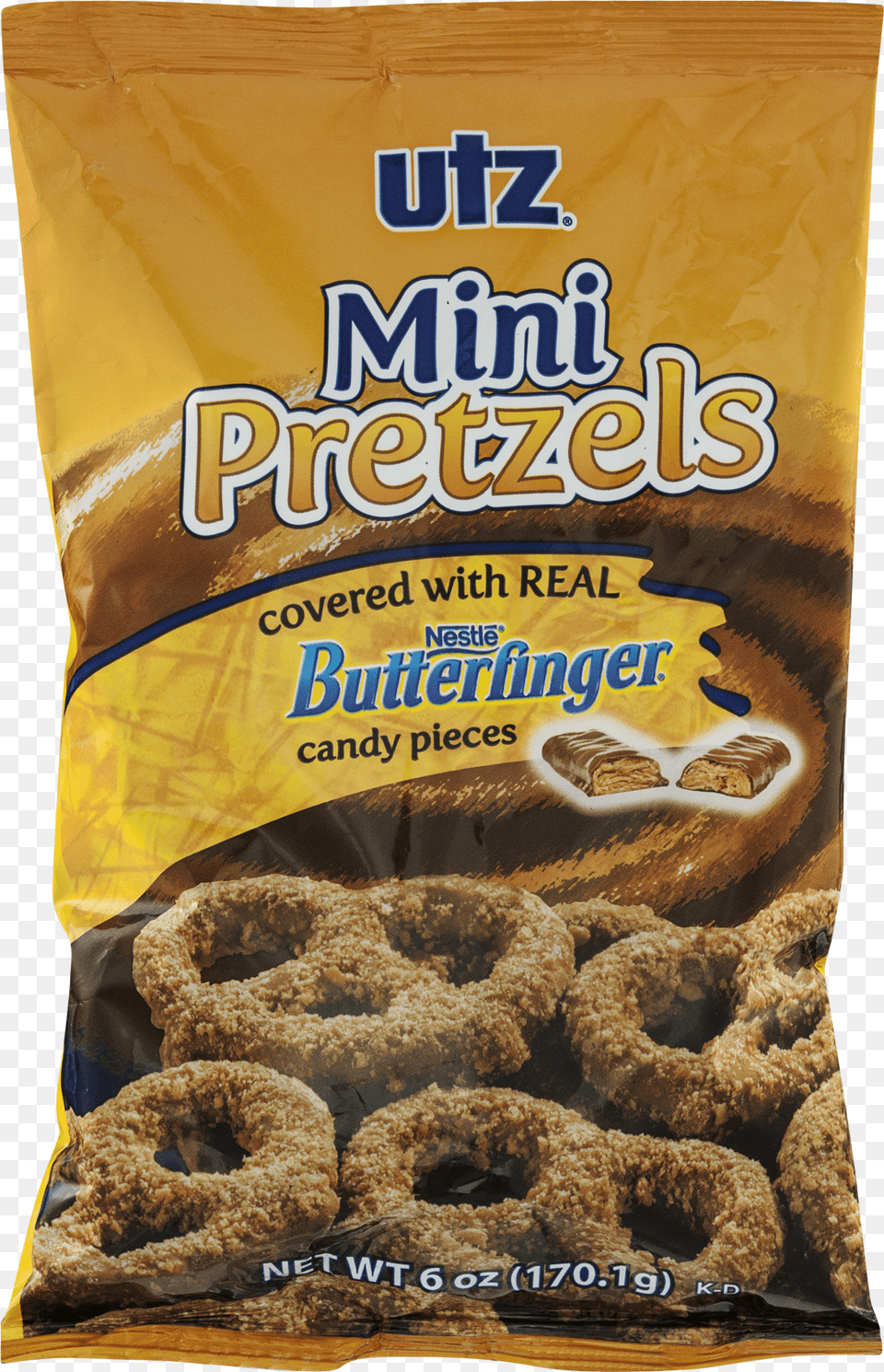Utz Pretzels Mini Butterfinger 6 Oz, Bread, Food, Bagel Free Png