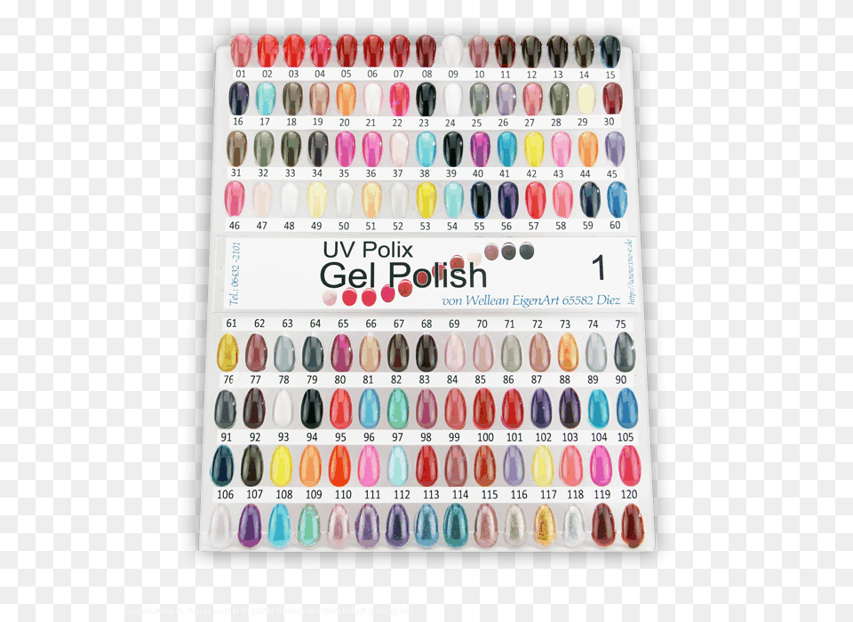 Uv Gel Polish Colour Chart Nail Polish, Paint Container, Accessories, Gemstone, Jewelry Free Png Download