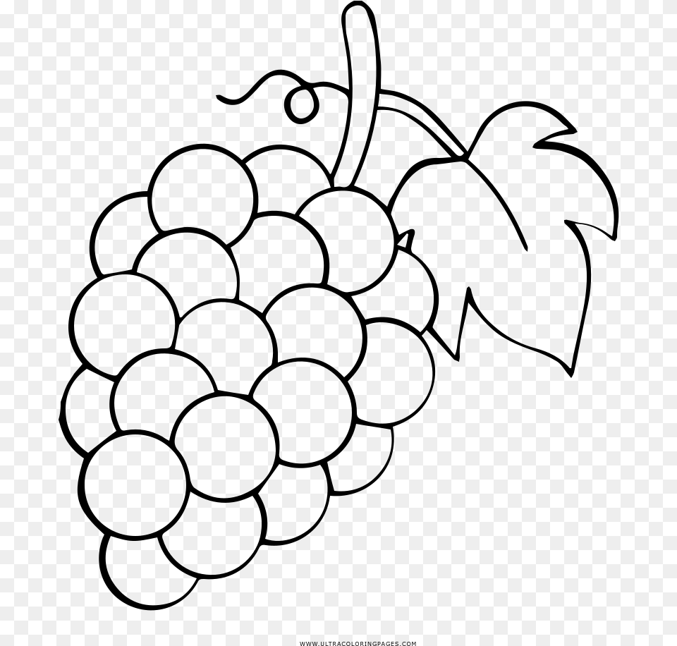 Uvas Pgina Para Colorear Clipart Grapes, Gray Png Image