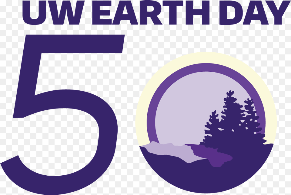 Uw Earth Day 50th Logo Circle, Plant, Tree, Purple, Text Png