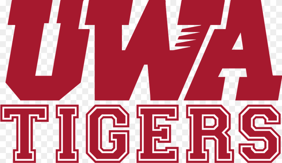 Uwa Tigers Wordmark University Of West Alabama Tigers, Scoreboard, Text, Maroon Free Png