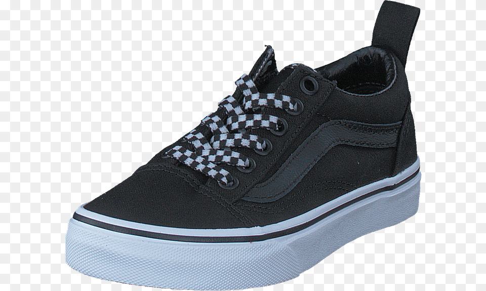 Uy Old Skool Elastic Lace Check Lace Blacktrue White Skate Shoe, Canvas, Clothing, Footwear, Sneaker Png Image