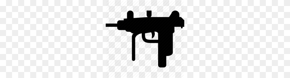 Uzi With Silencer Clipart, Gun, Machine Gun, Weapon, Firearm Free Png