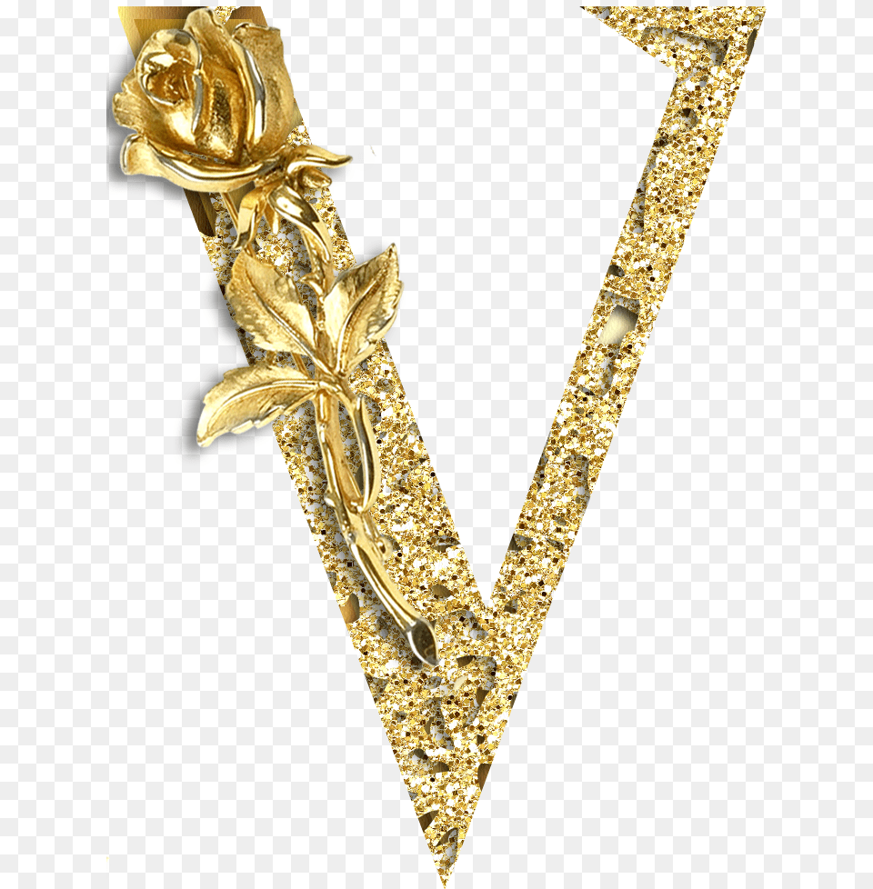 V And B Letter, Gold, Accessories, Jewelry, Gemstone Free Png Download