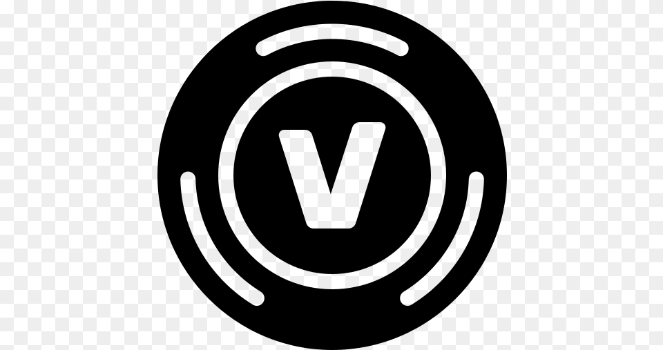 V Bucks Logo, Gray Png