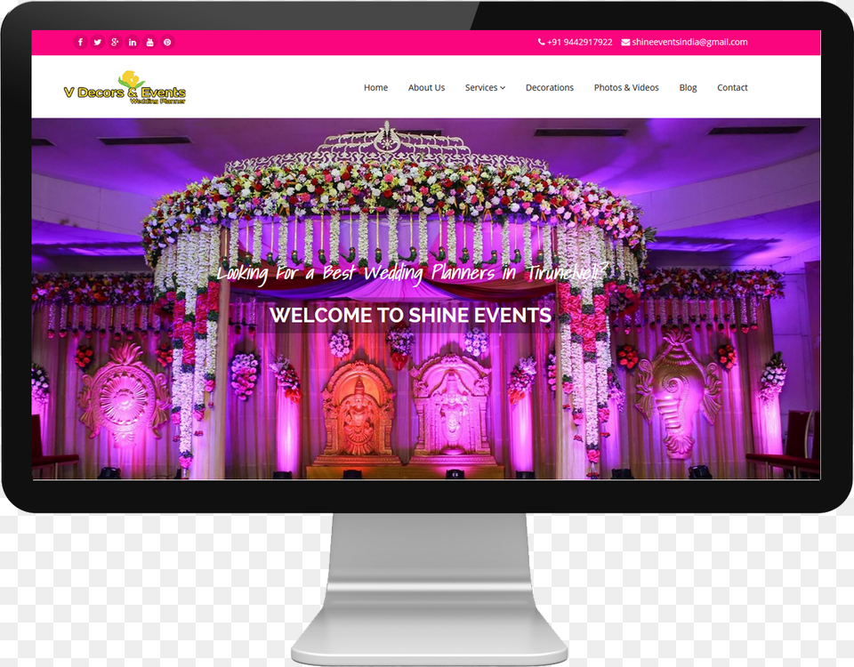 V Decors And Events Wedding Decorators Amp Planners, Purple, Screen, Electronics, Hardware Free Png Download