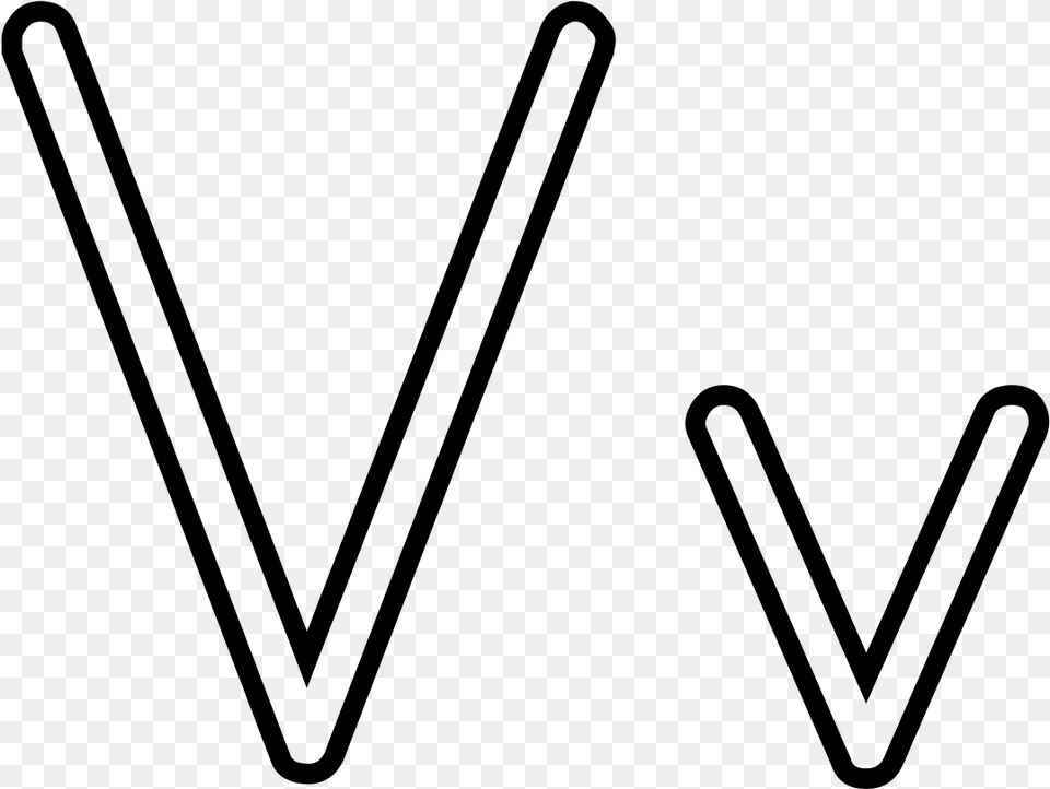 V For Violin For Coloring Clip Arts Line Art, Gray Free Png
