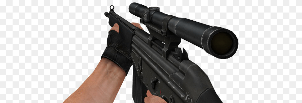 V G3sg1 Css Sniper Gun With Hand, Firearm, Rifle, Weapon, Handgun Png