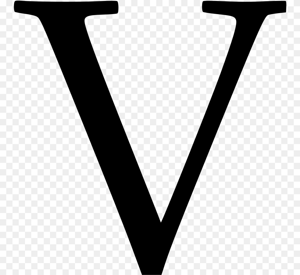 V Letter Picture Times New Roman V, Gray Free Png Download