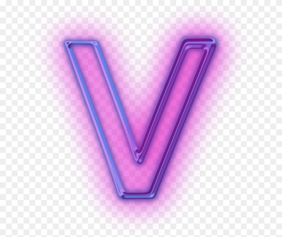 V Letter Transparent Images Heart, Light, Neon, Purple Free Png Download