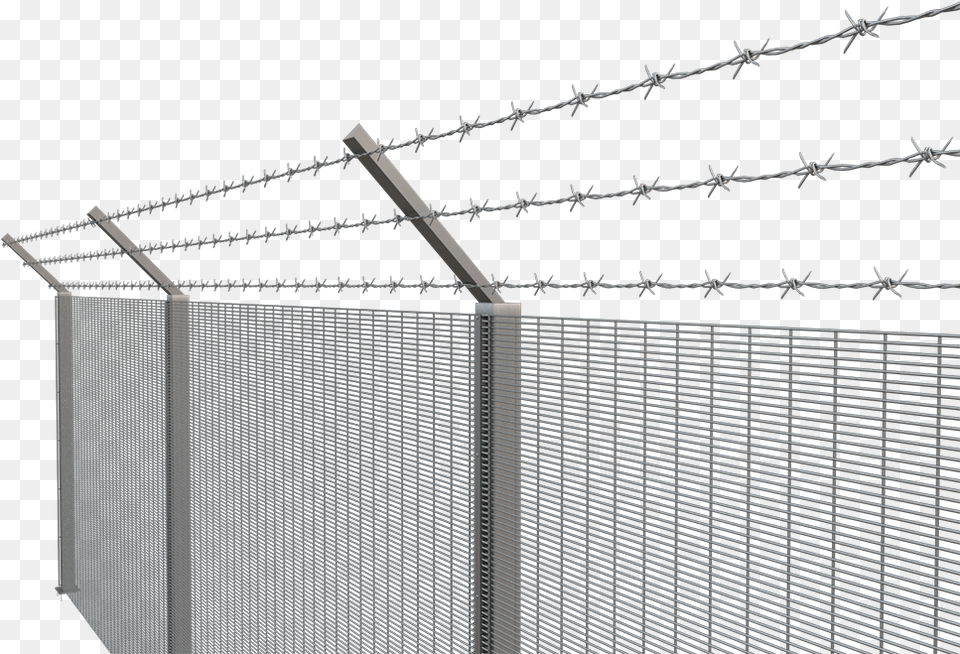 V Mesh Fencing With Barbed Wire, Fence, Barbed Wire Free Png
