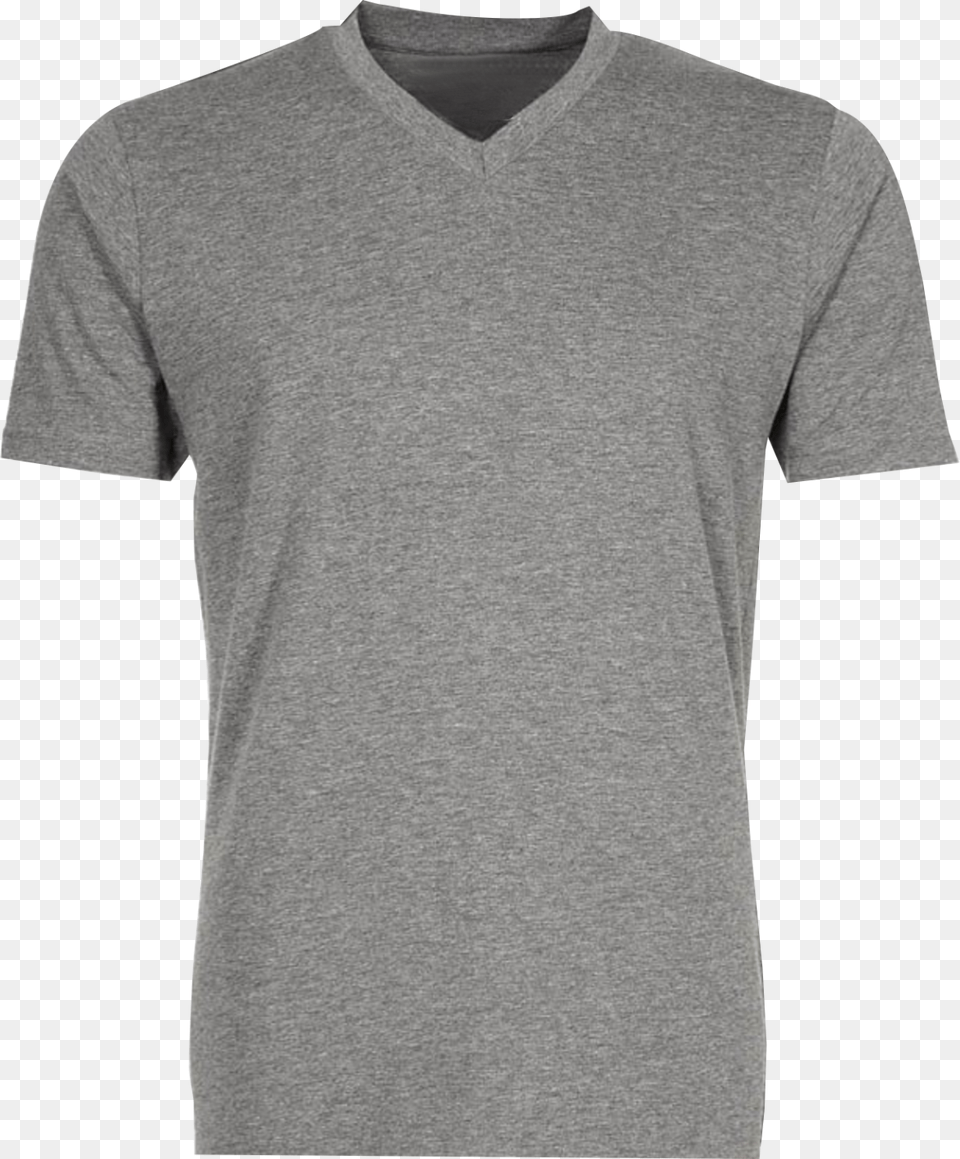 V Neck T Shirt Gray V Neck T Shirt, Clothing, T-shirt Free Transparent Png