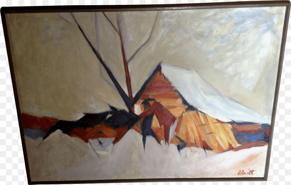 V Smith Figural In Front Of Rural Cabin Pulling A Painting, Art, Canvas, Modern Art Free Png Download