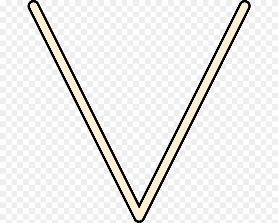 V Thin Arrow White Down, Stick, Baton Png Image