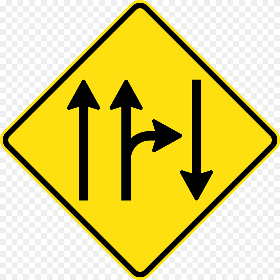 V101 Lane Allocation Ahead Right Lane Goes Straight Ahead Or Turn Right Used In Victoria Clipart, Road Sign, Sign, Symbol Free Png Download