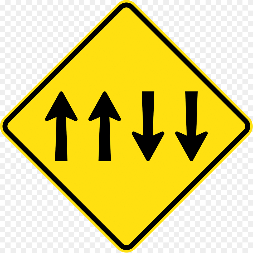 V102 Lane Allocation Ahead Four Way Traffic Used In Victoria Clipart, Road Sign, Sign, Symbol Free Transparent Png
