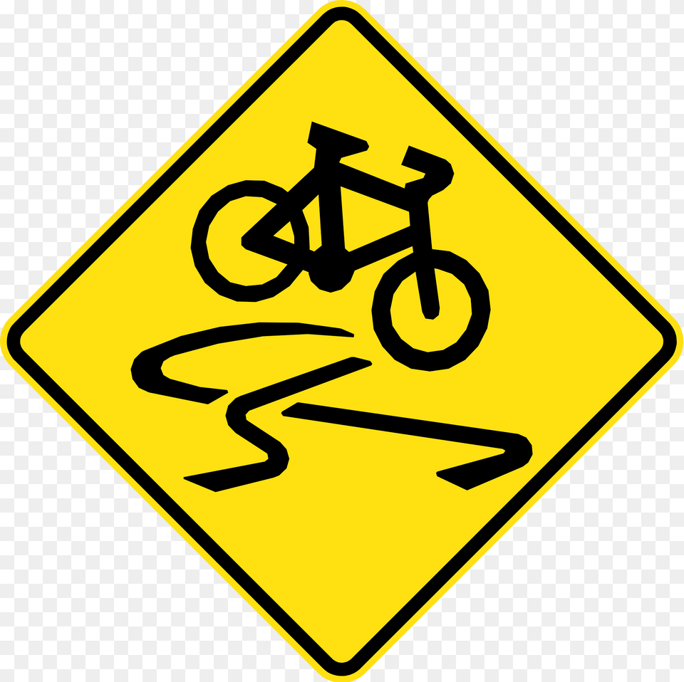 V104 Slippery For Cyclists Used In Victoria Clipart, Sign, Symbol, Road Sign Png
