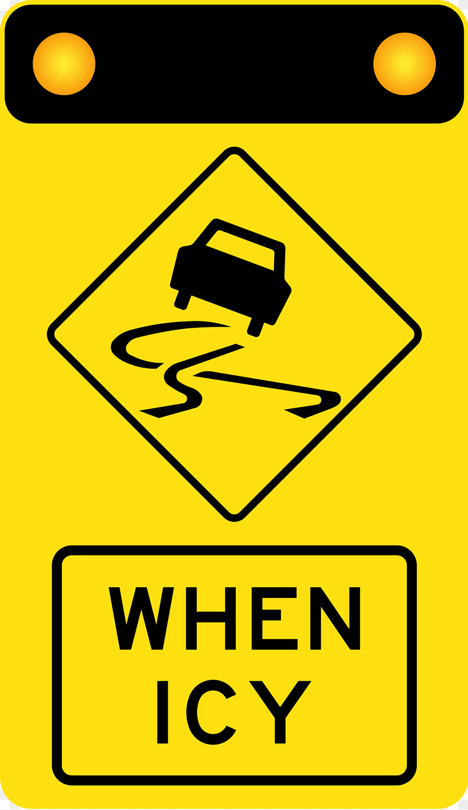 V116 Slippery When Icy Used In Victoria Clipart, Sign, Symbol, Road Sign Free Png Download