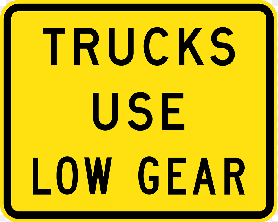 V116 Trucks Use Low Gear Used In Victoria Clipart, Sign, Symbol, Text, Scoreboard Free Transparent Png