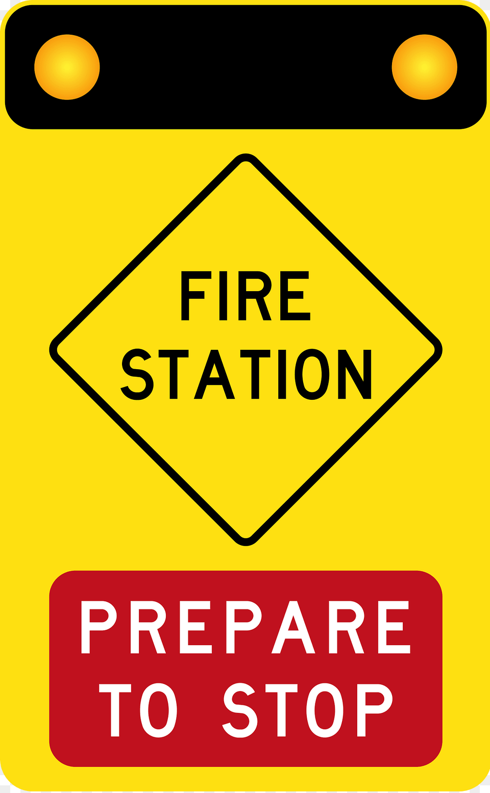 V122 Fire Station Prepare To Stop Used In Victoria Clipart, Sign, Symbol, Road Sign Free Transparent Png