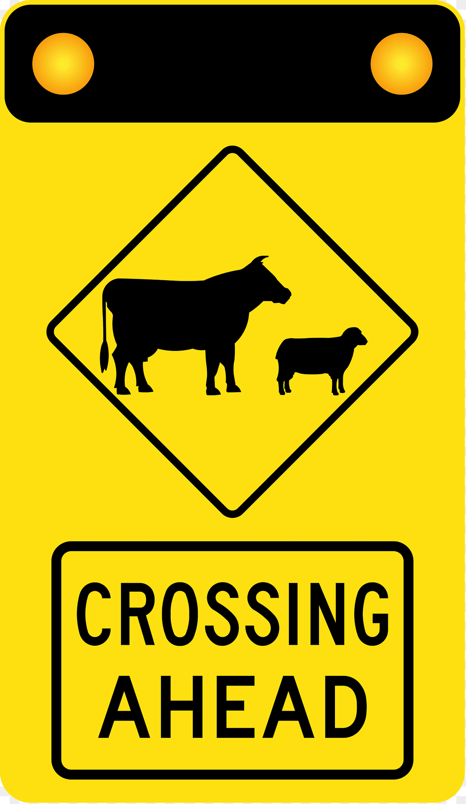 V131 Stock Crossing Ahead Used In Victoria Clipart, Sign, Symbol, Animal, Cattle Free Png Download