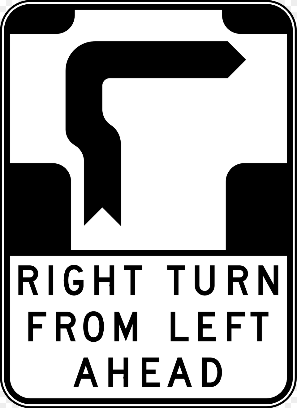 V21 1 Right Turn From Left Ahead Used In Victoria And Gold Coast Queensland Clipart, Sign, Symbol, Text Png