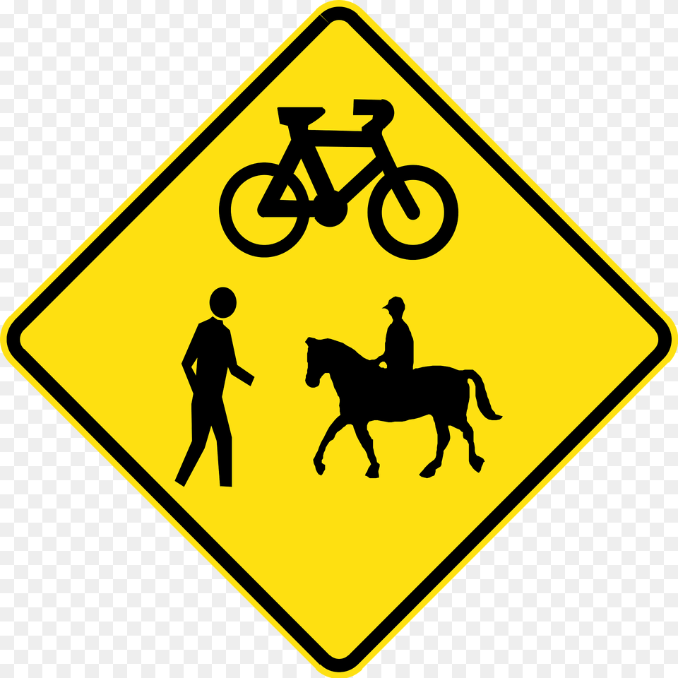 V9 2 Pedestrians Cyclists And Equestrians Used In Victoria Clipart, Symbol, Sign, Adult, Road Sign Free Png Download