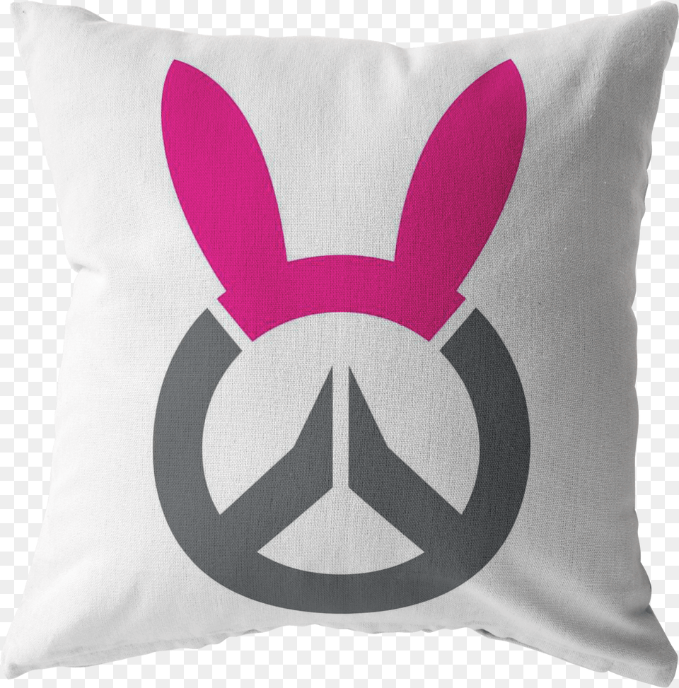 Va Bunny Logo Pillow Overwatch Logo Black And White, Cushion, Home Decor Png