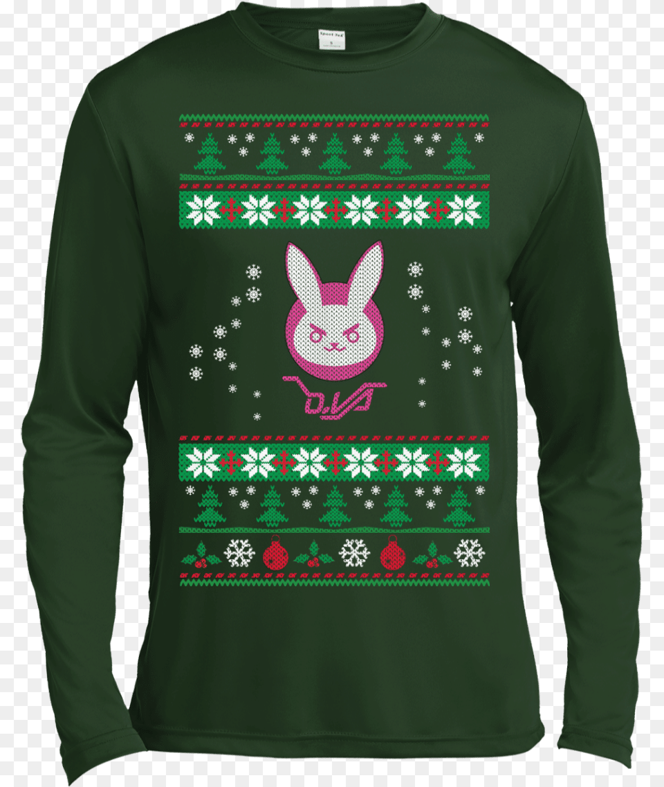 Va Bunny Spray Ugly Sweater For Christmas Key And Peele Ugly Sweater, Clothing, Long Sleeve, Sleeve, T-shirt Png Image
