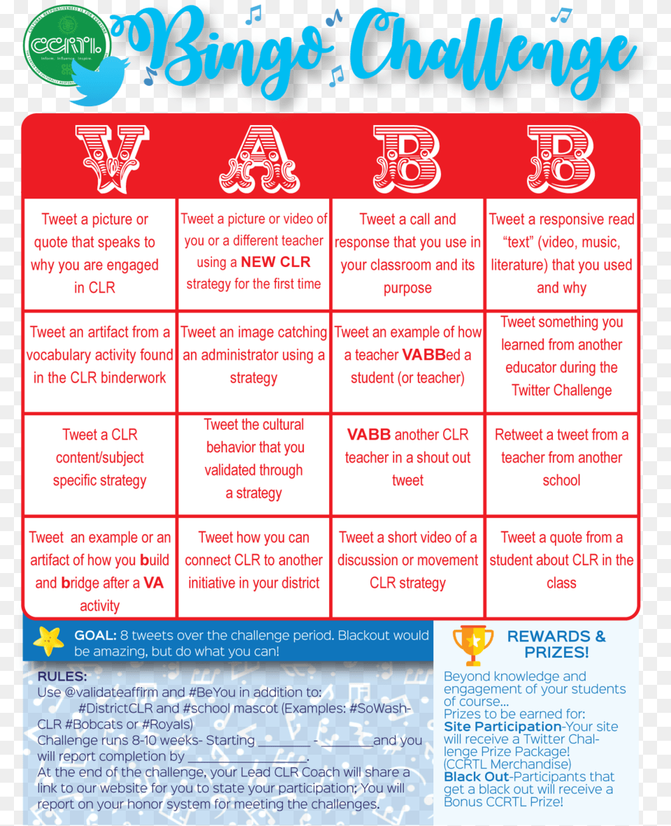 Vabb Twitter Bingo U2014 Ccrtl Summer Bingo Challenge For Teachers, Text, Advertisement, Poster, Menu Free Transparent Png