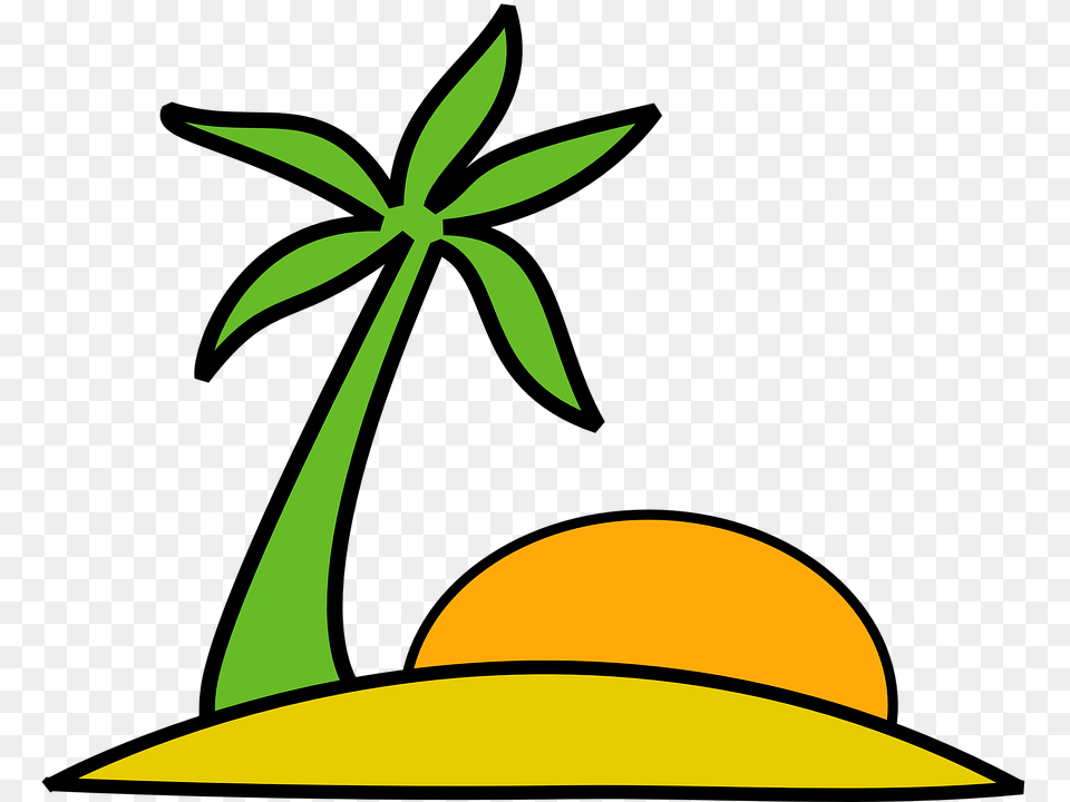 Vacation Beach Image Desert Island Clip Art, Clothing, Hat, Citrus Fruit, Food Free Png Download