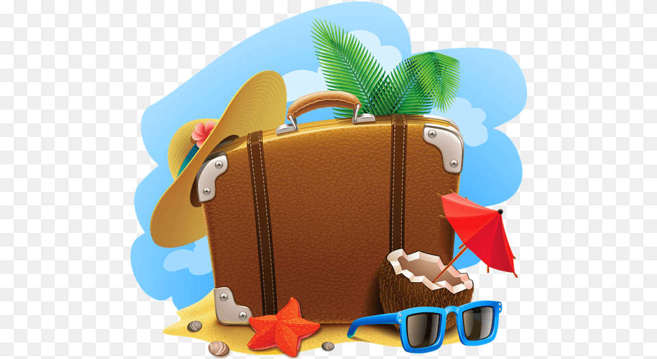 Vacation Clipart, Baggage, Summer, Suitcase, Accessories Free Png