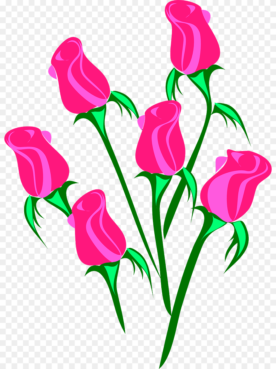 Vacation Roses Bud Bouquet Pink Flowers, Flower, Plant, Rose, Art Png Image