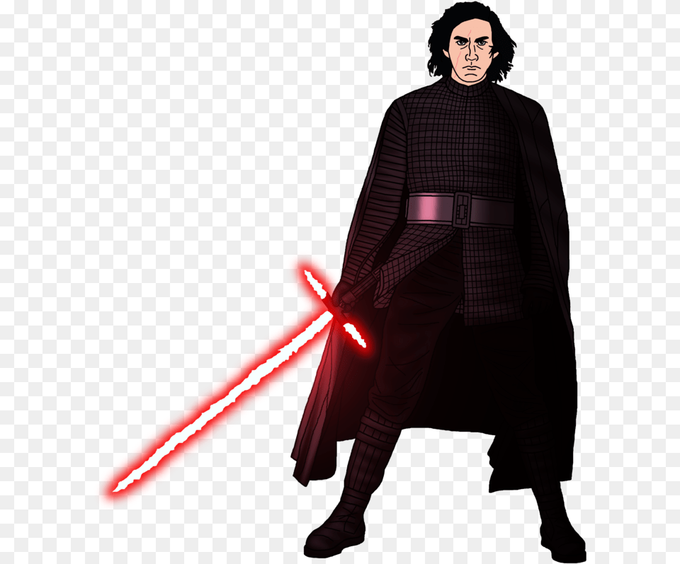 Vader Drawing Kylo Ren Star Wars Jedi, Sword, Weapon, Adult, Male Free Png