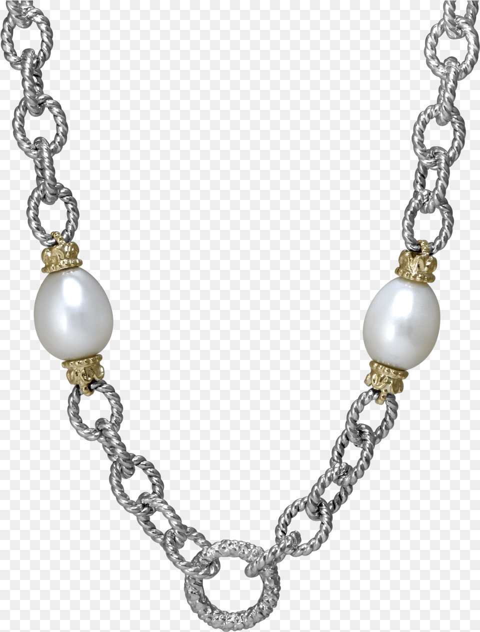 Vahan Sterling Silver And 14k Yellow Cultured Pearl Mlg Gold Necklace, Accessories, Jewelry, Diamond, Gemstone Png Image