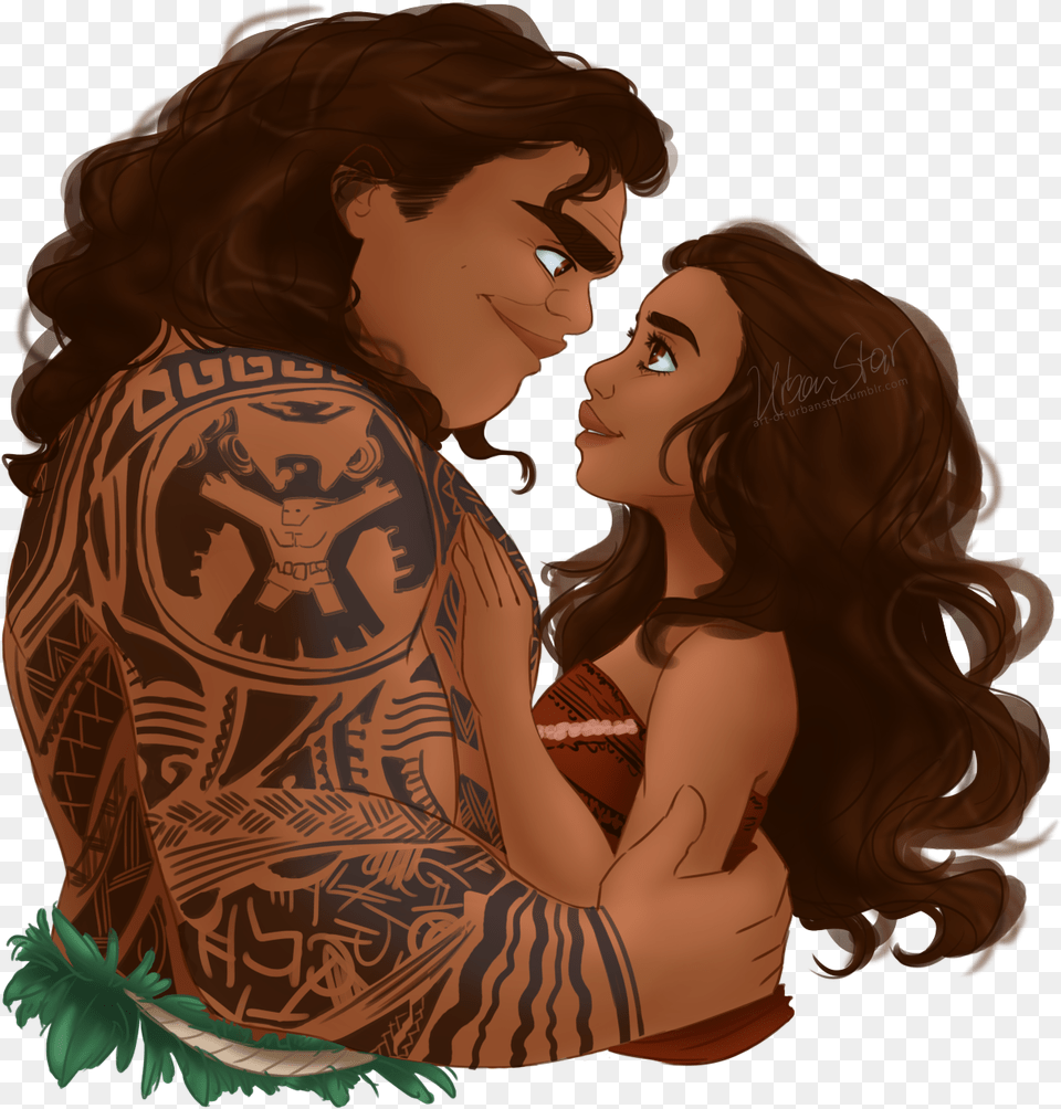 Vaiana And Maui Fanart, Woman, Adult, Female, Tattoo Png Image